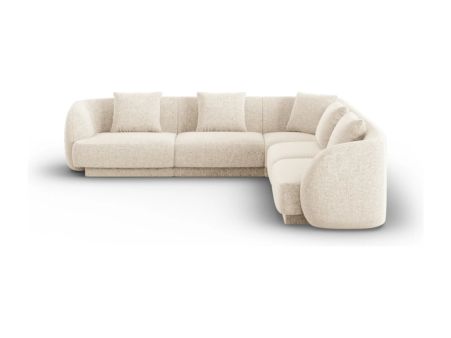 Cosmopolitan Design - Narożnik symetryczny, "Tulum" 5 miejsc szenil, beż jasny - 255x255x70cm