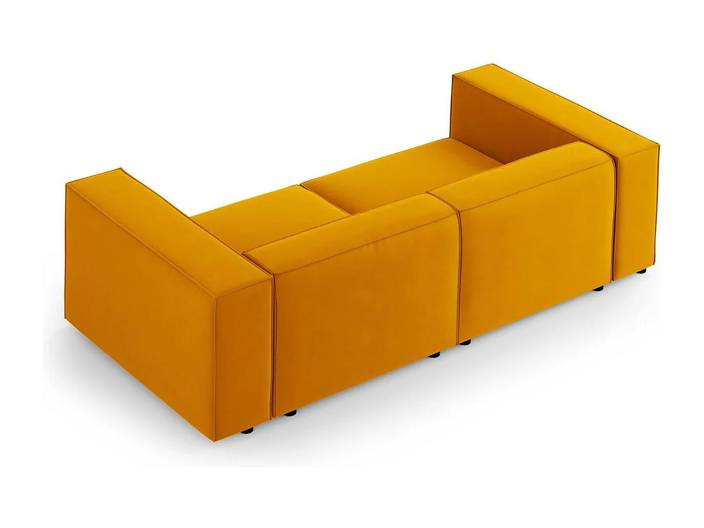 Cosmopolitan Design - Bank "Arendal" 3 zitplaatsen, Flueel, GEEL - 204x102x70cm