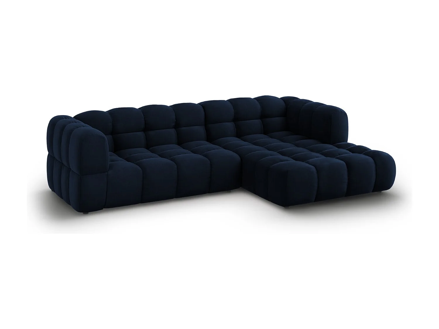 Cosmopolitan Design - Canapé d'angle droit modulable "Sky" 4 places en velours bleu roi - 272x162x75cm