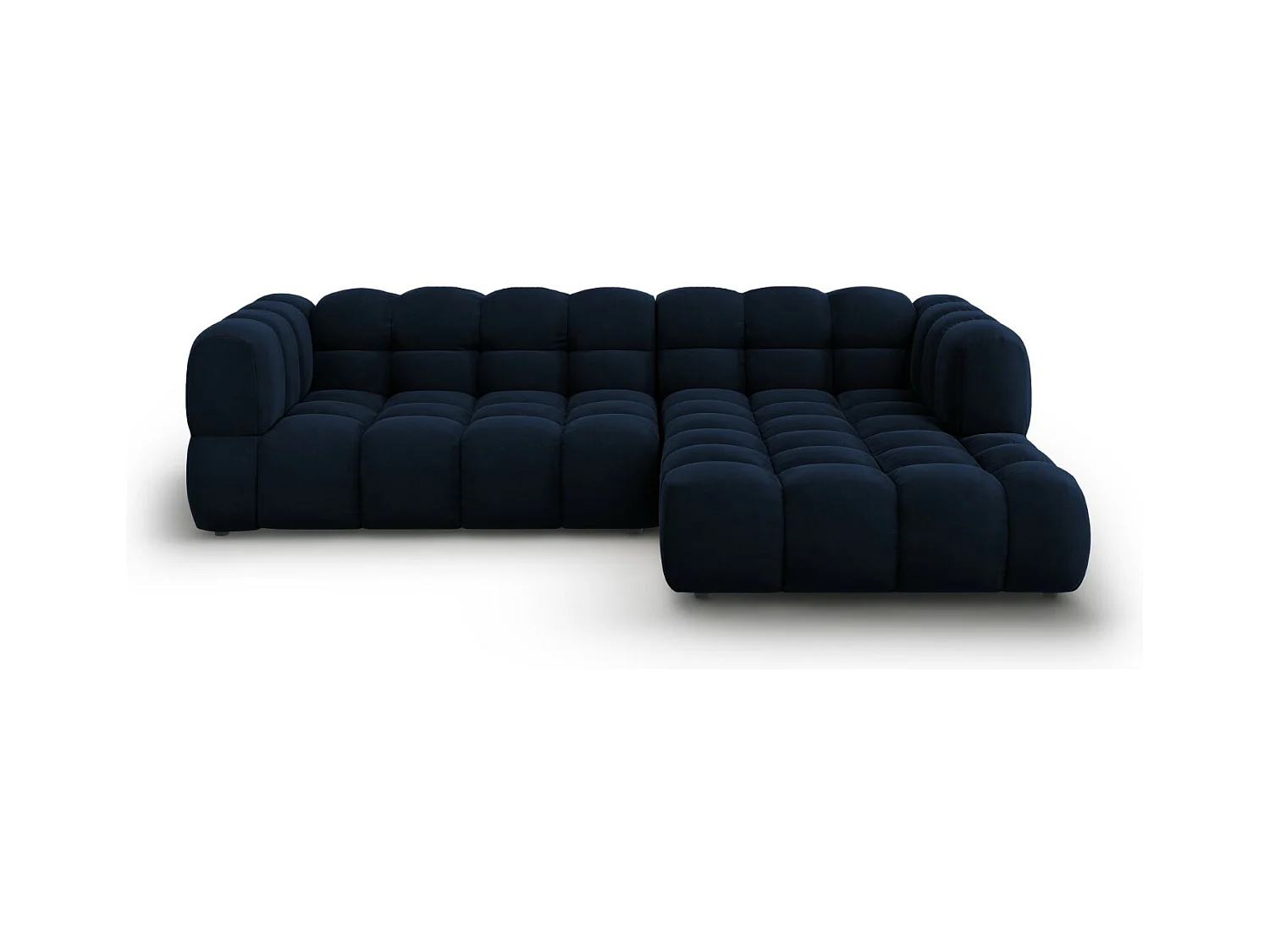 Cosmopolitan Design - Canapé d'angle droit modulable "Sky" 4 places en velours bleu roi - 272x162x75cm