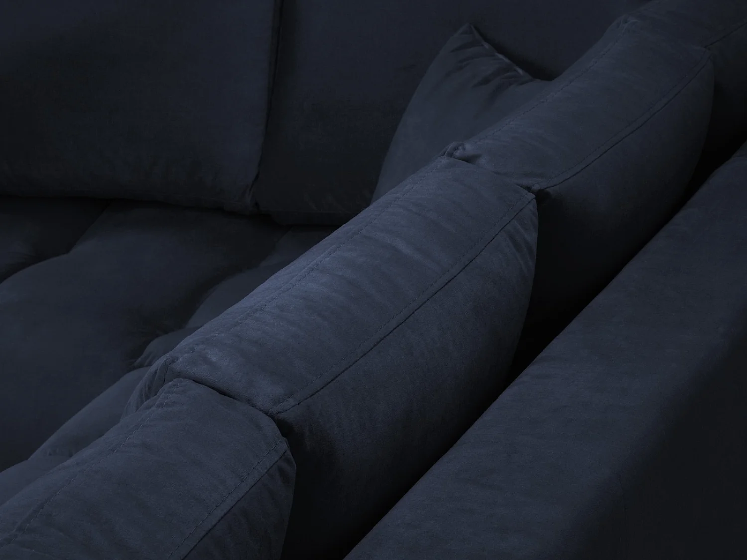 Cosmopolitan Design - Sofá de canto esquerdo "Hastings" 5 lugares em veludo azul real - 301x216x75cm