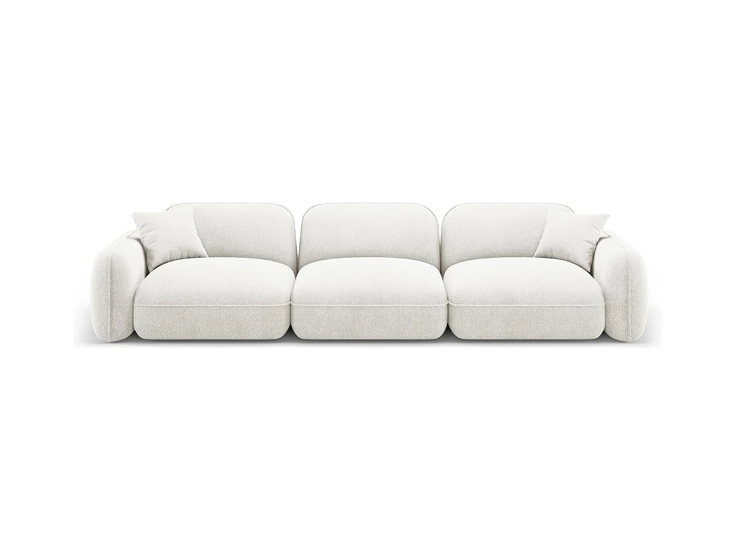 CXL by Christian Lacroix - Modulaire bank "Lucien" 4 zitplaatsen, Flueel, Ivoor - 320x90x70cm