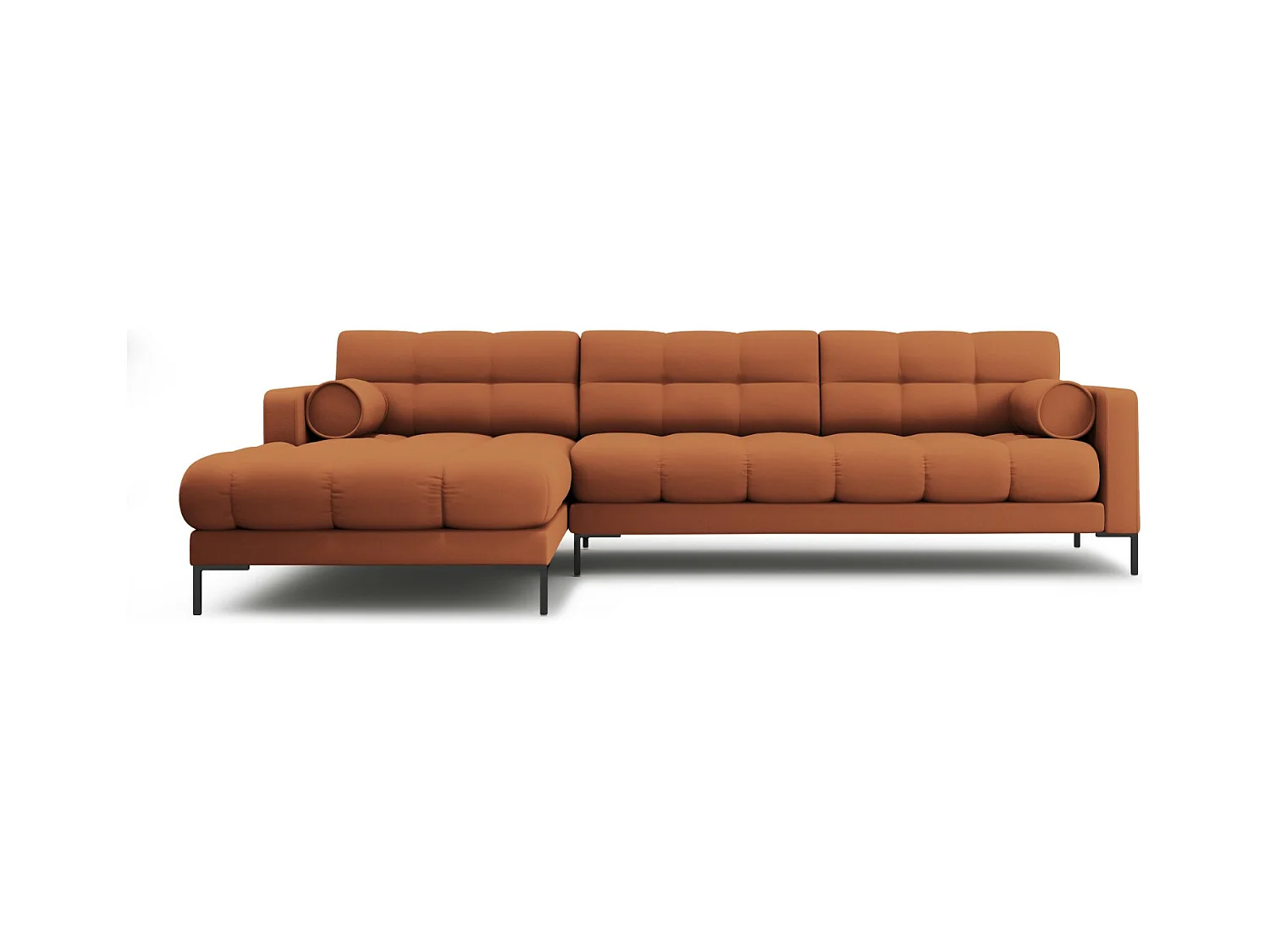 Cosmopolitan Design - Linker hoekbank "Bali" 5 zitplaatsen, Structurele stof, Baksteen - 293x185x75cm
