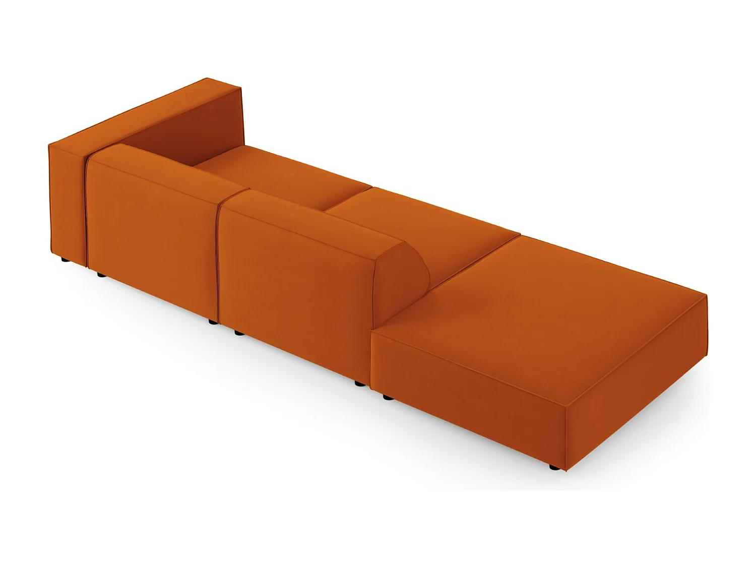 Cosmopolitan Design - Linker bank "Arendal" 4 zitplaatsen, Flueel, Terracotta - 262x102x70cm