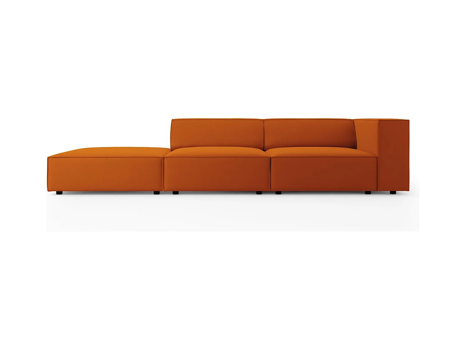 Cosmopolitan Design - Canapé gauche "Arendal" 4 places en velours terracotta - 262x102x70cm