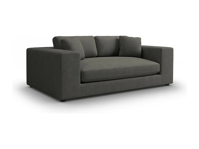 CXL by Christian Lacroix - Sofá "Tendance" 3 plazas de pana gris oscuro - 220x122x72cm