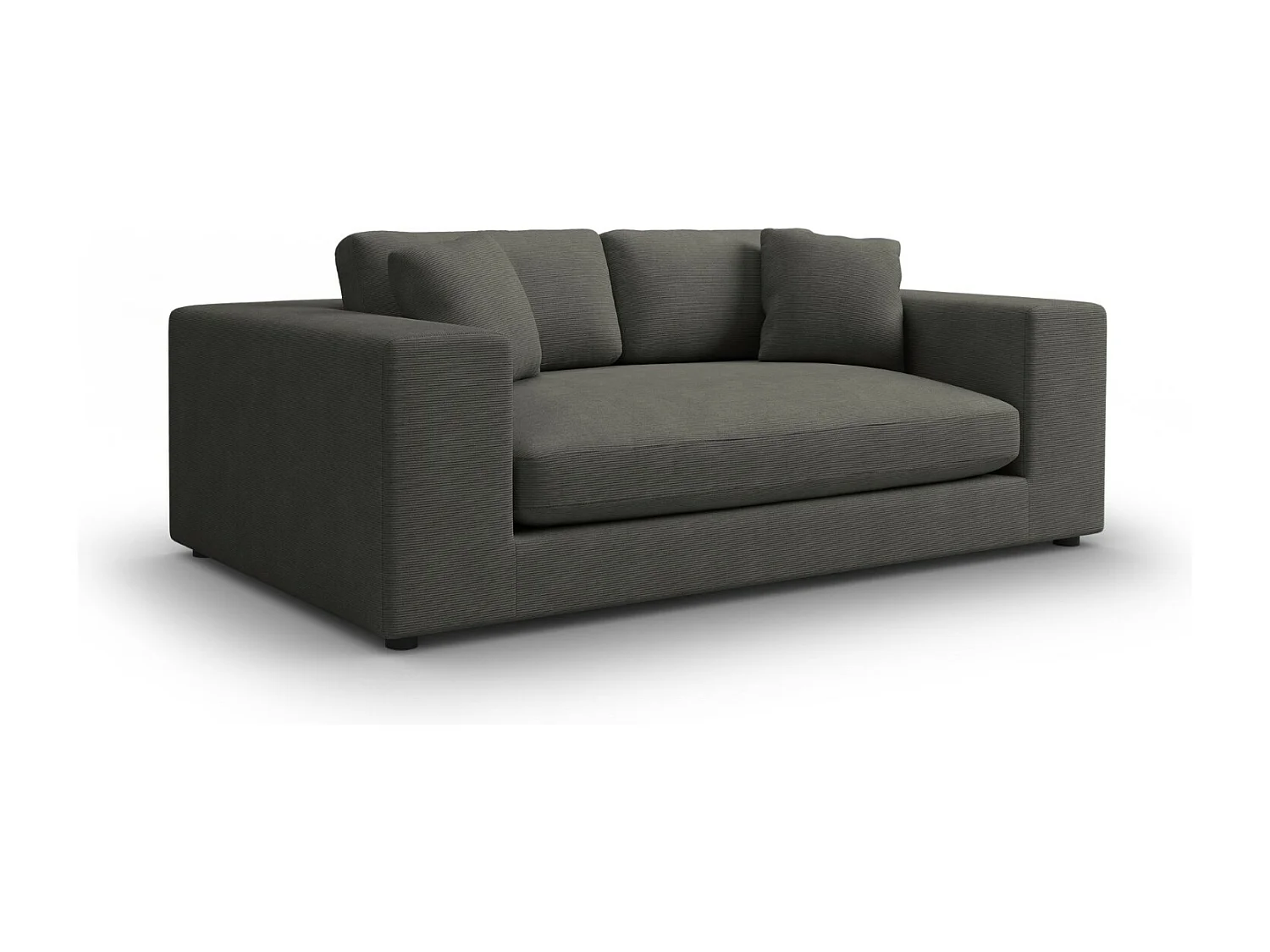 CXL by Christian Lacroix - Canapé "Tendance" 3 places en velours côtelé gris foncé - 220x122x72cm