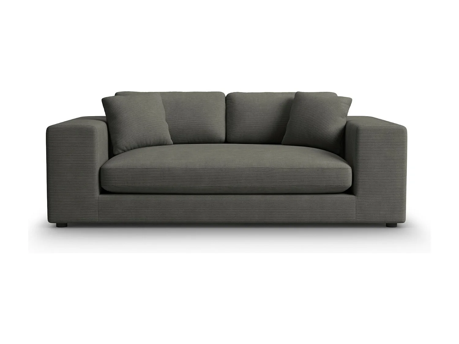 CXL by Christian Lacroix - Canapé "Tendance" 3 places en velours côtelé gris foncé - 220x122x72cm