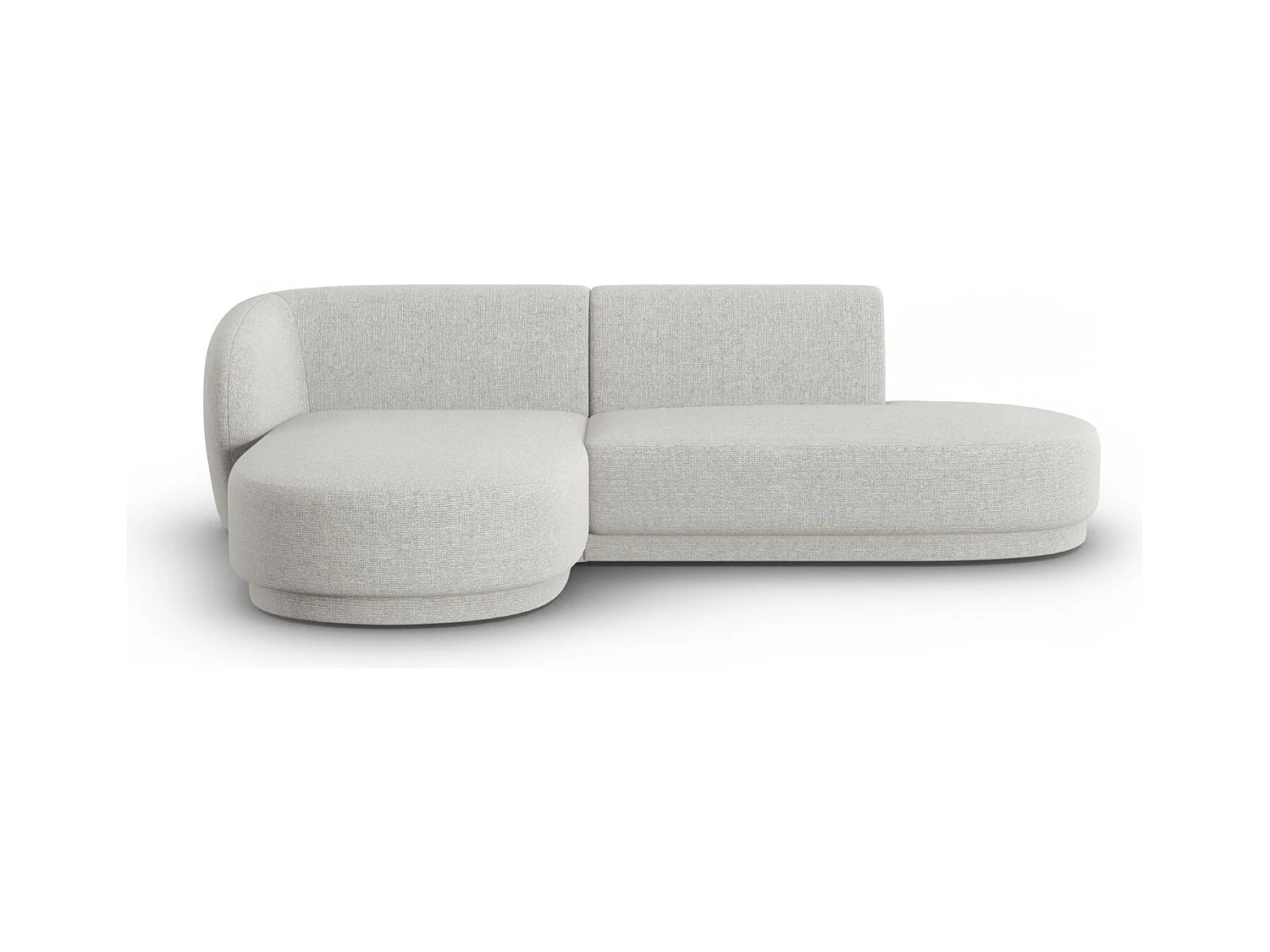 CXL by Christian Lacroix - Sofá esquinero modular izquierdo "Lionel" 4 plazas de tejido chenilla plata jaspeada - 233x155x74cm