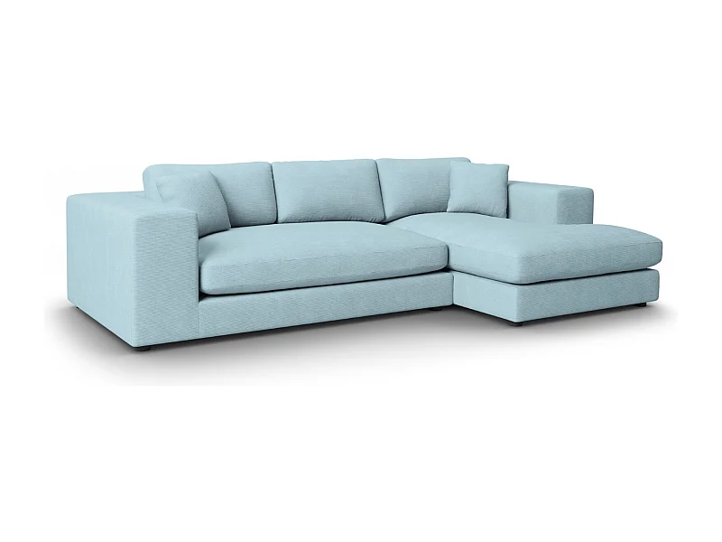 CXL by Christian Lacroix - 5-Sitzer Ecksofa rechts "Tendance" Sitzer aus Cord hellblau - 282x174x72cm