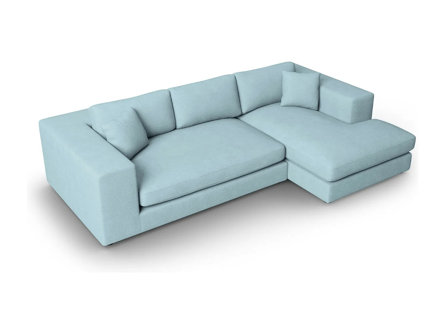 CXL by Christian Lacroix - 5-Sitzer Ecksofa rechts "Tendance" Sitzer aus Cord hellblau - 282x174x72cm