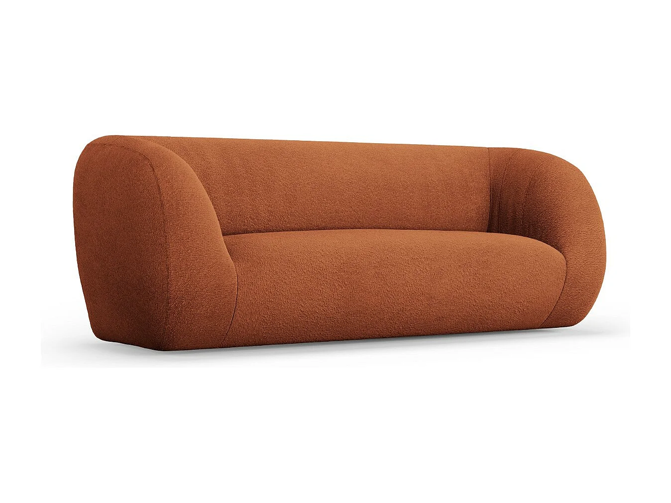 Cosmopolitan Design - Sofá "Essen" 2 plazas de tejido bouclé marrón - 210x95x86cm