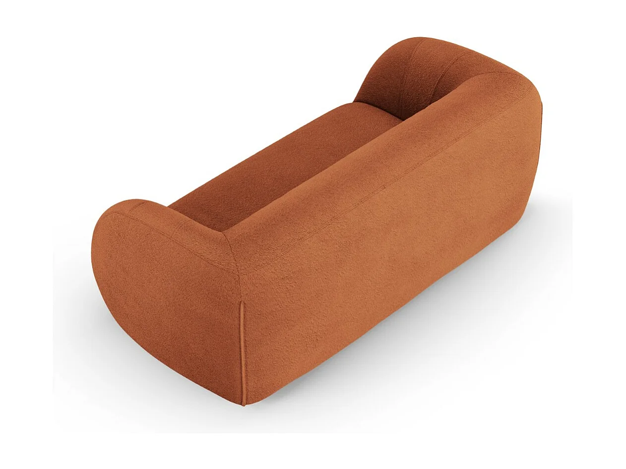 Cosmopolitan Design - Sofá "Essen" 2 plazas de tejido bouclé marrón - 210x95x86cm