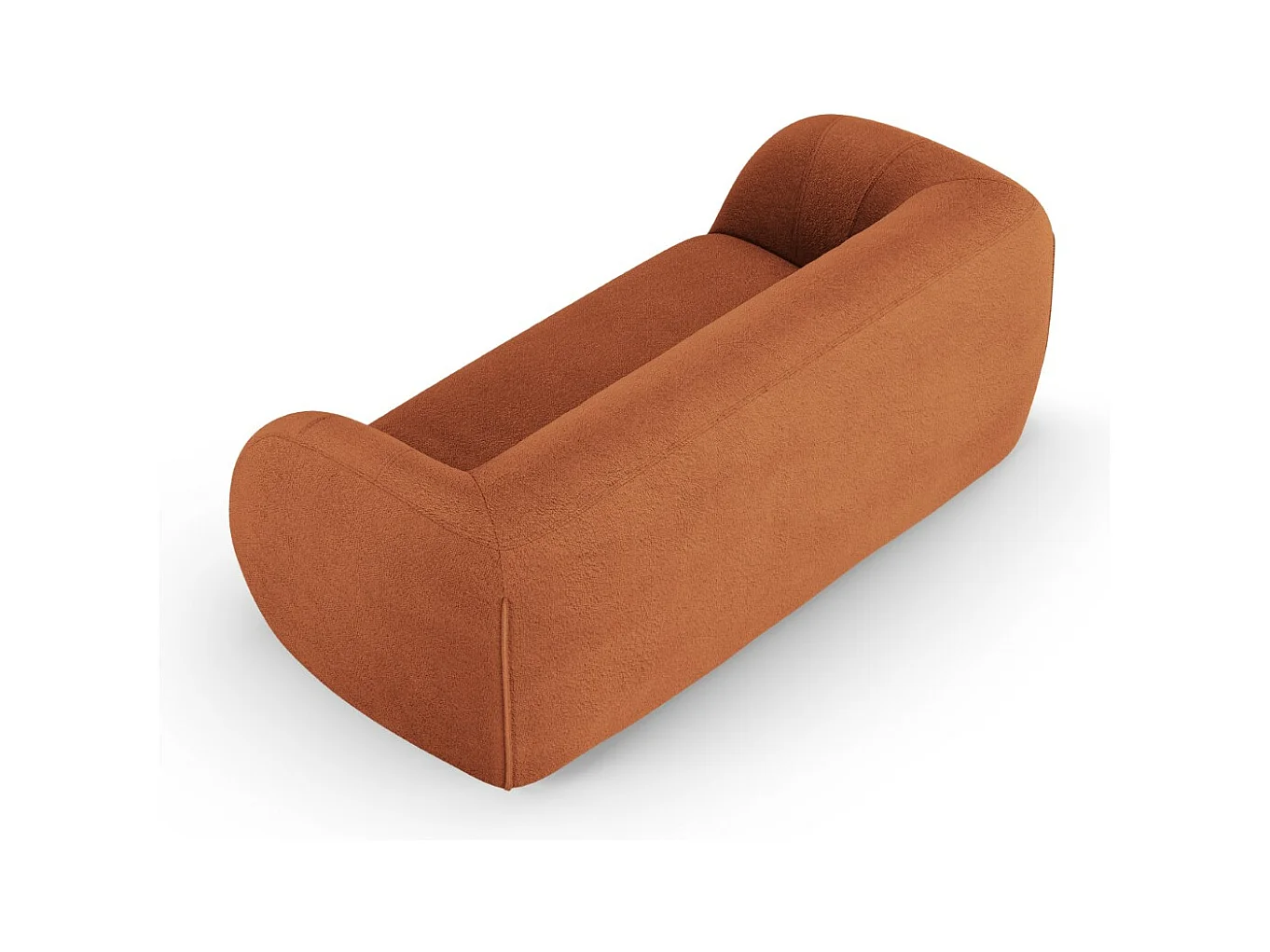 Cosmopolitan Design - Canapé "Essen" 2 places en bouclé marron - 210x95x86cm