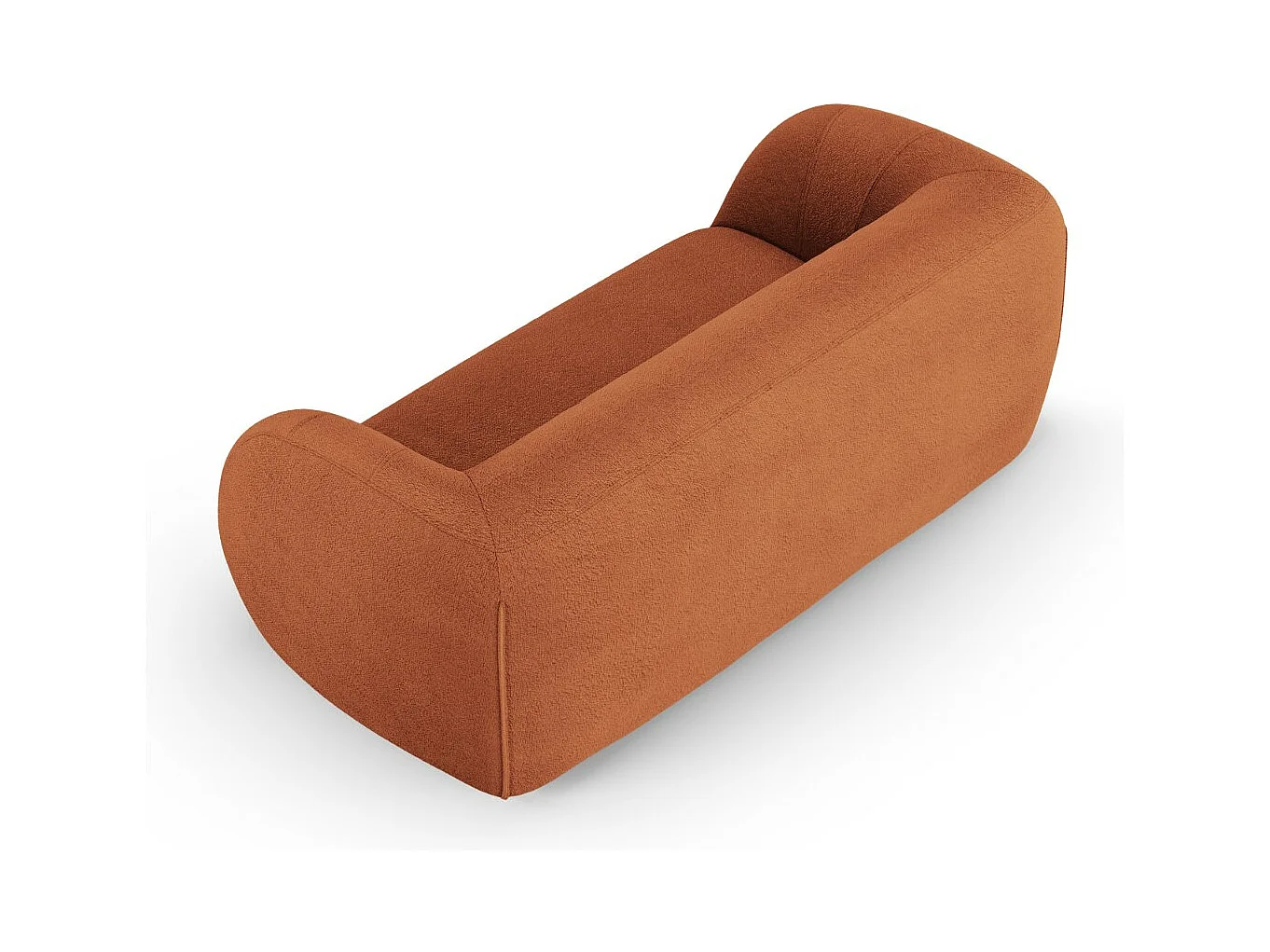 Cosmopolitan Design - Canapé "Essen" 2 places en bouclé marron - 210x95x86cm