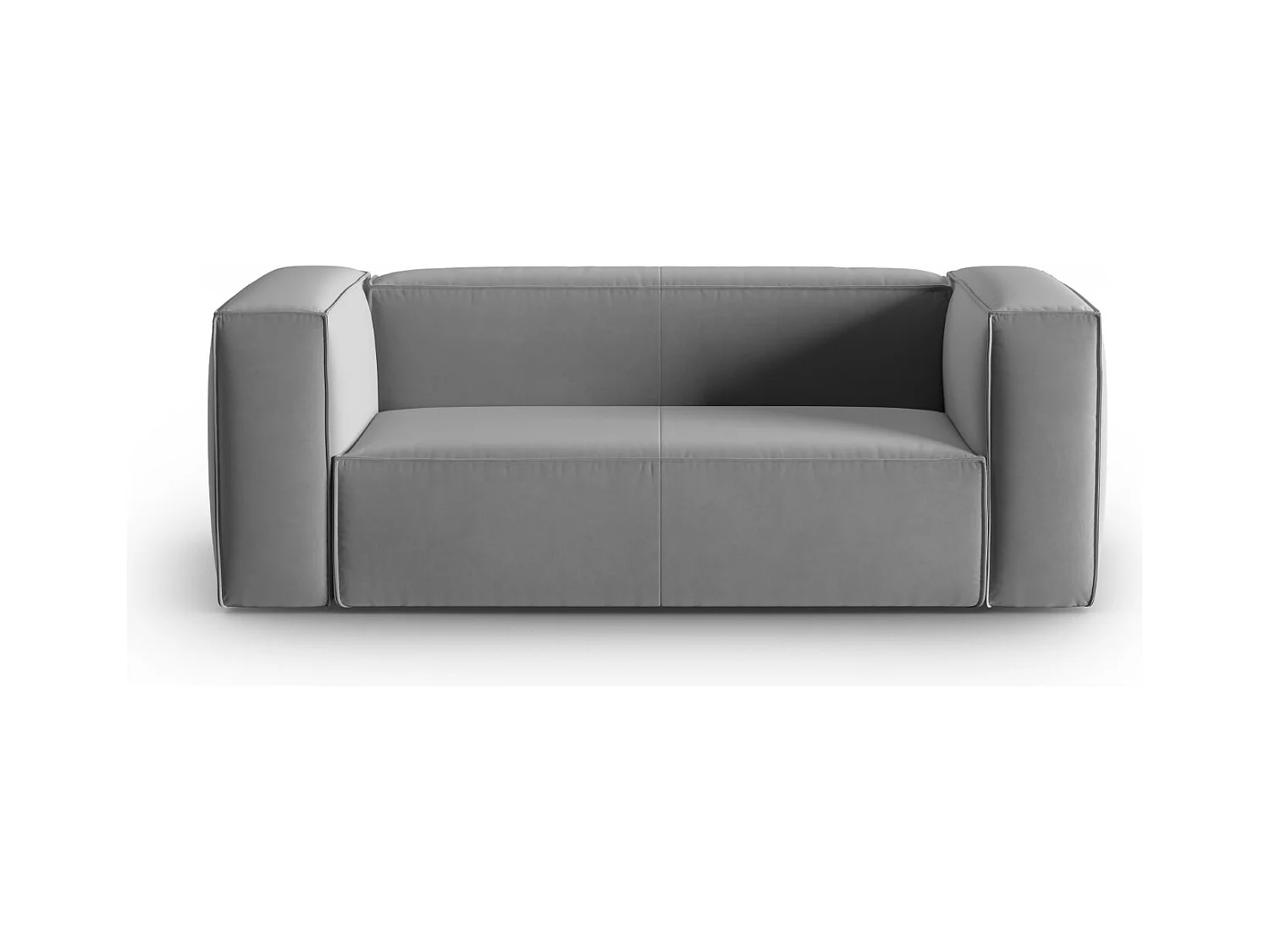 Cosmopolitan Design - Canapé "Mackay" 2 places en velours gris clair - 150x94x73cm