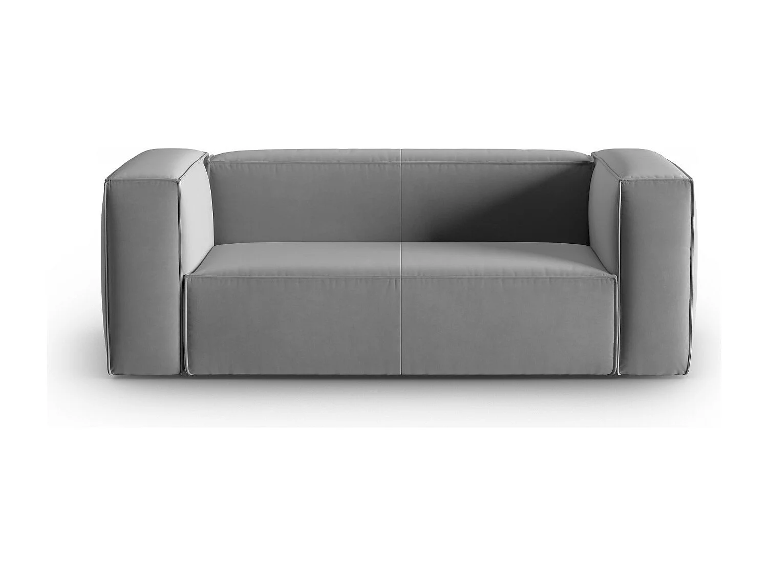 Cosmopolitan Design - Canapé "Mackay" 2 places en velours gris clair - 150x94x73cm