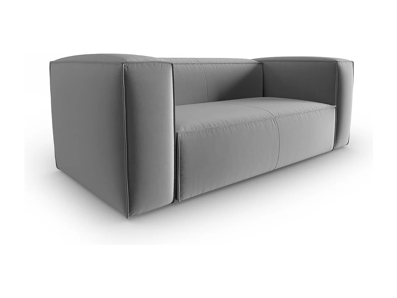 Cosmopolitan Design - Canapé "Mackay" 2 places en velours gris clair - 150x94x73cm