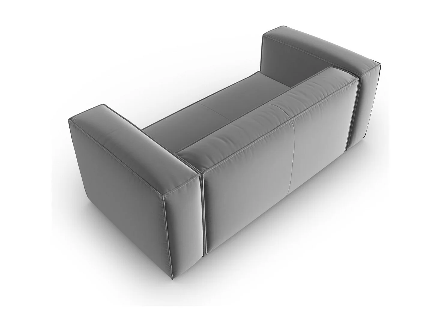 Cosmopolitan Design - Canapé "Mackay" 2 places en velours gris clair - 150x94x73cm