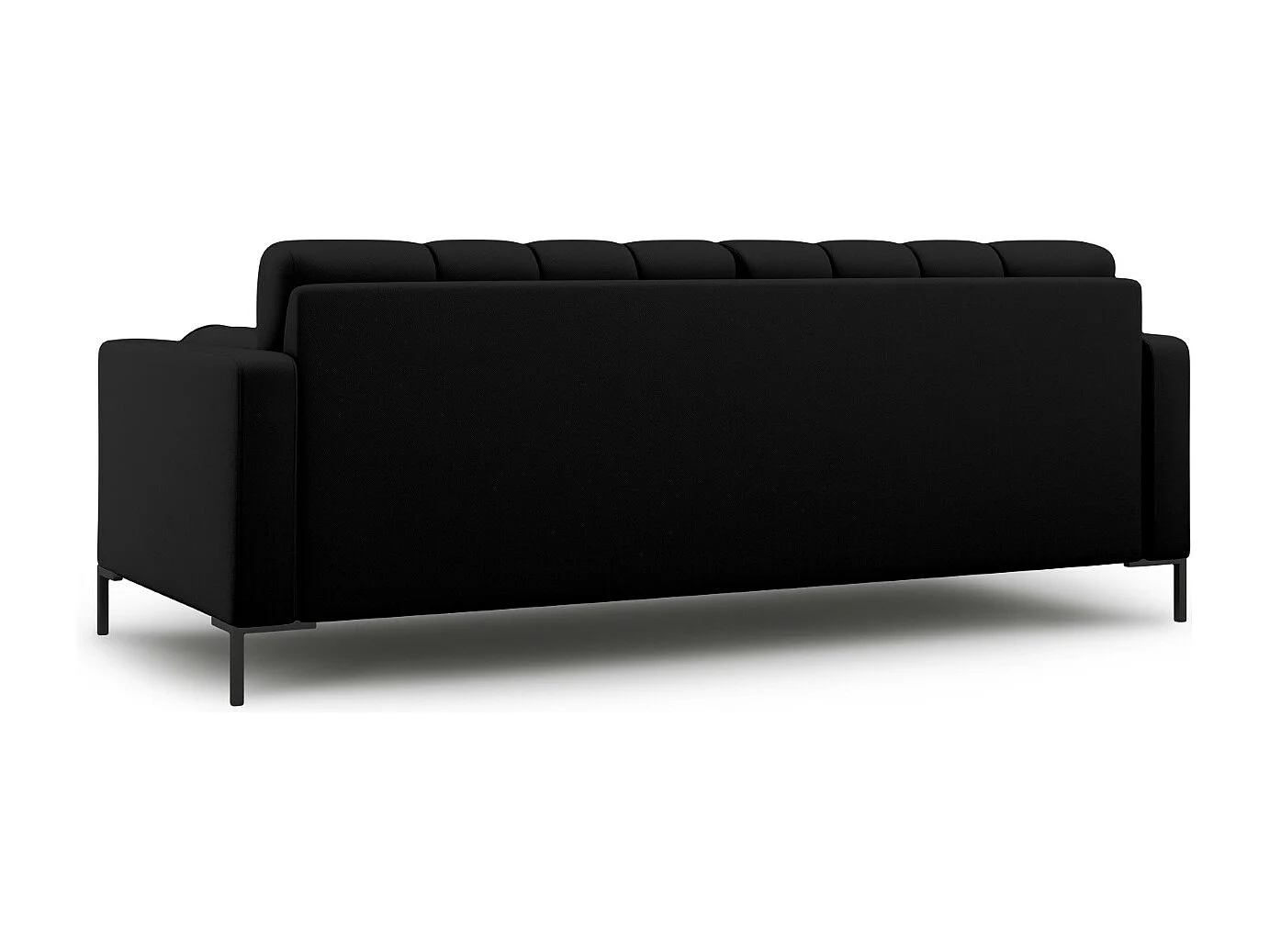 Cosmopolitan Design - Sofá "Bali" 3 lugares em tecido estrutural preto - 177x92x75cm