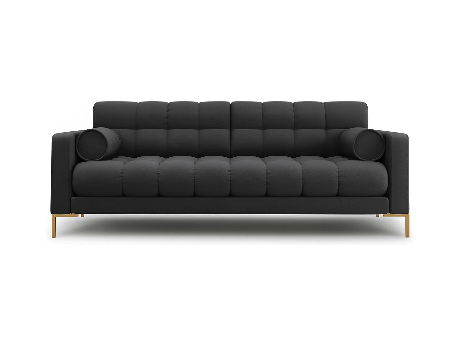 Cosmopolitan Design - Canapé "Bali" 3 places en tissu structurel gris foncé - 177x92x75cm