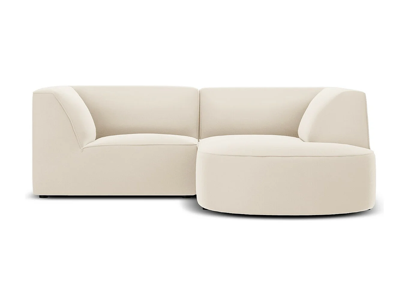 CXL by Christian Lacroix - 3-Sitzer Ecksofa rechts "Charles" Sitzer aus Samt beige - 186x180x69cm