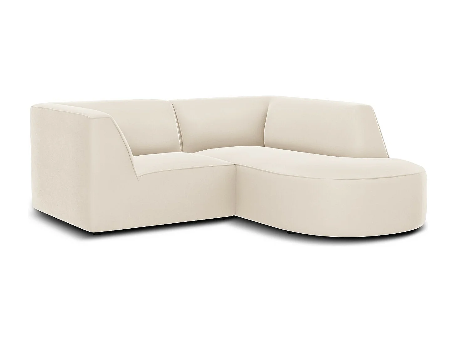 CXL by Christian Lacroix - 3-Sitzer Ecksofa rechts "Charles" Sitzer aus Samt beige - 186x180x69cm