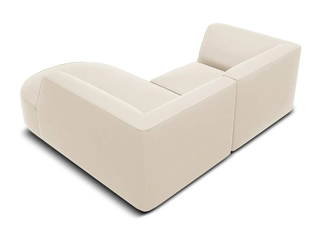 CXL by Christian Lacroix - 3-Sitzer Ecksofa rechts "Charles" Sitzer aus Samt beige - 186x180x69cm