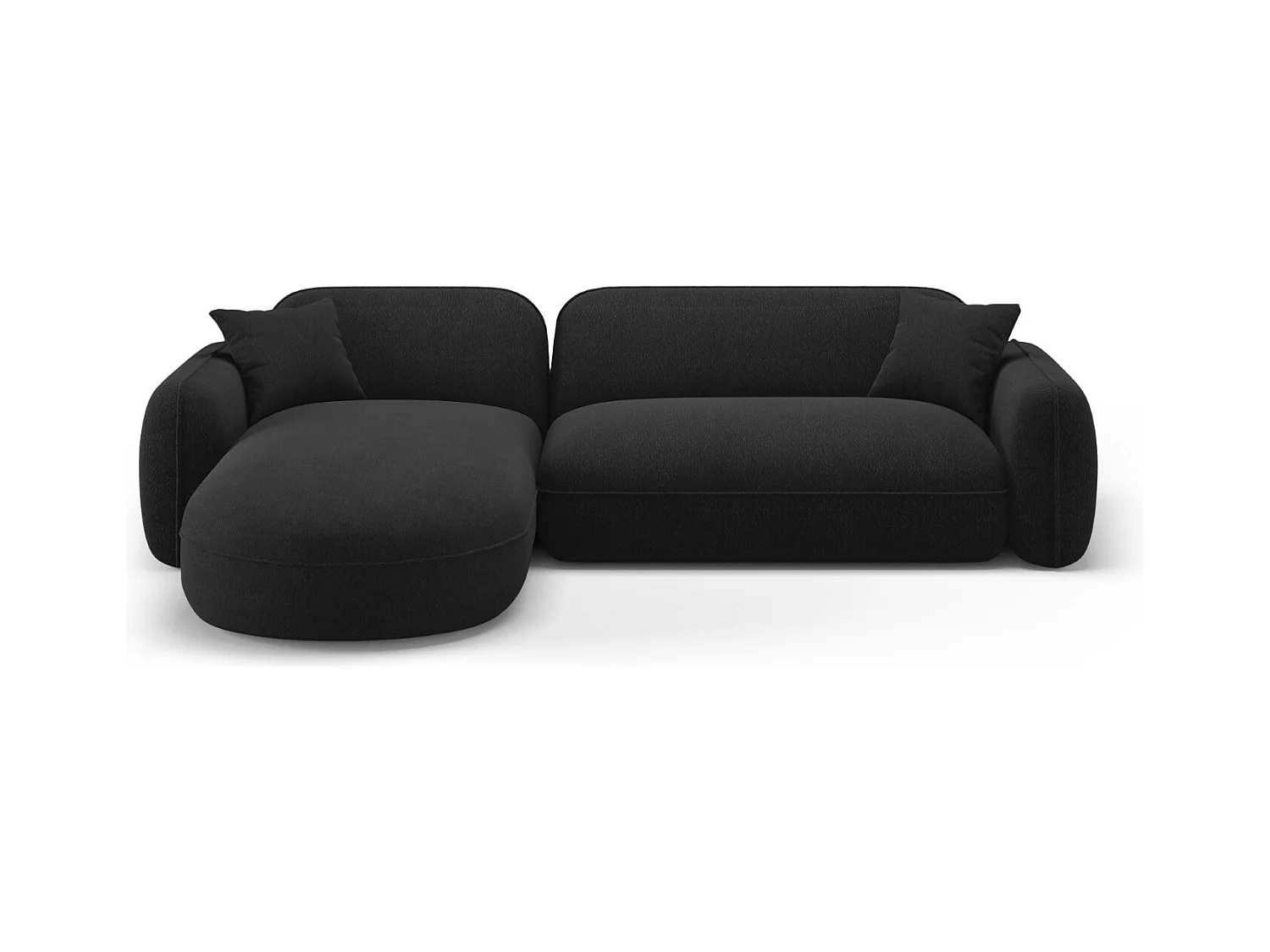 CXL by Christian Lacroix - Modulaire hoekbank links "Lucien" 4 zitplaatsen, Flueel, Antraciet - 275x165x70cm