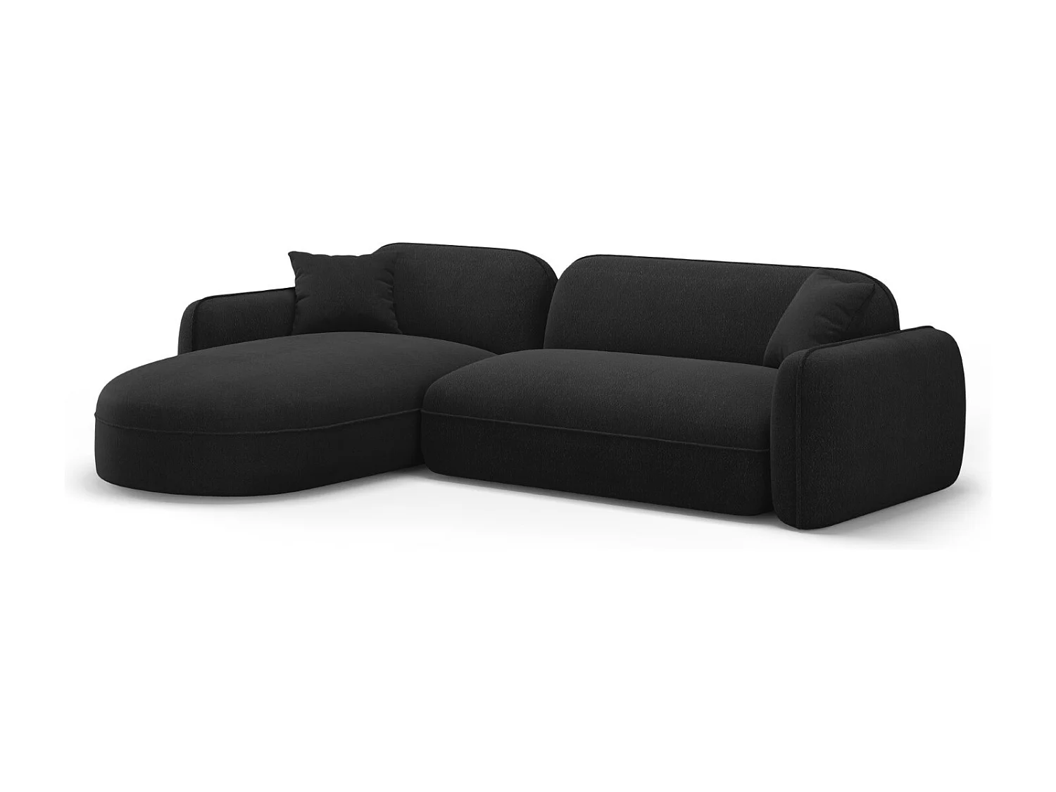 CXL by Christian Lacroix - Sofá modular de canto esquerdo "Lucien" 4 lugares em veludo carvão - 275x165x70cm