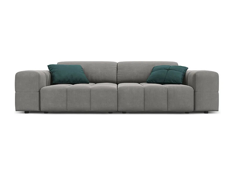 CXL by Christian Lacroix - Bank "Luc" 3 zitplaatsen, Flueel, Lichtgrijs - 204x102x70cm