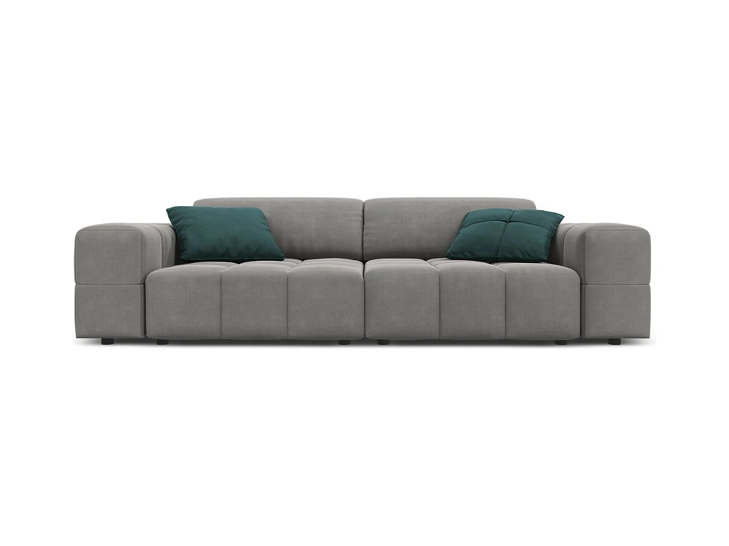CXL by Christian Lacroix - Canapé "Luc" 3 places en velours gris clair - 204x102x70cm