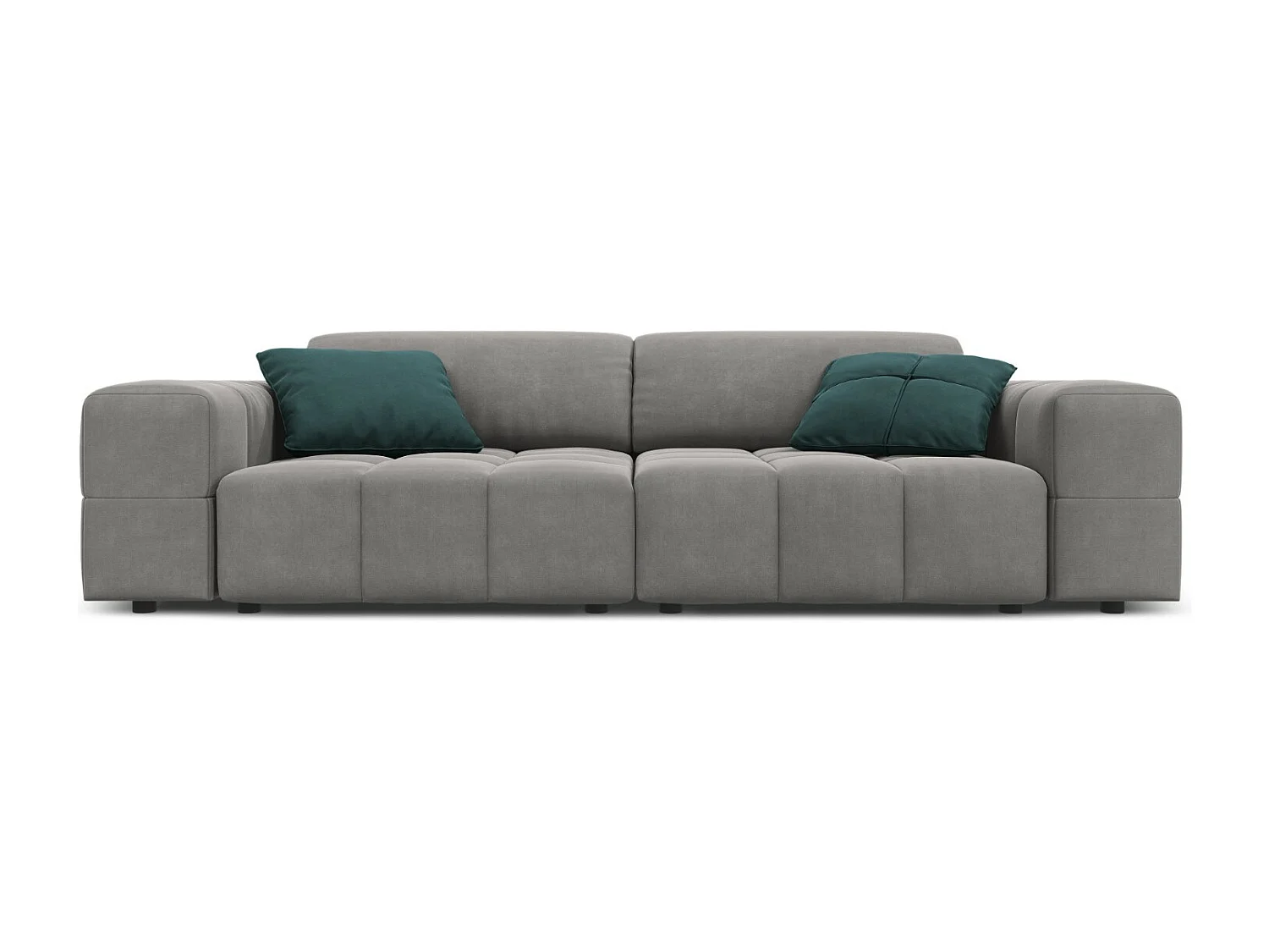 CXL by Christian Lacroix - Sofá "Luc" 3 lugares em veludo cinza claro - 204x102x70cm