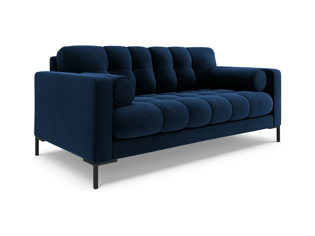 Cosmopolitan Design - Divano "Bali" 2 posti in velluto blu reale - 152x92x75cm