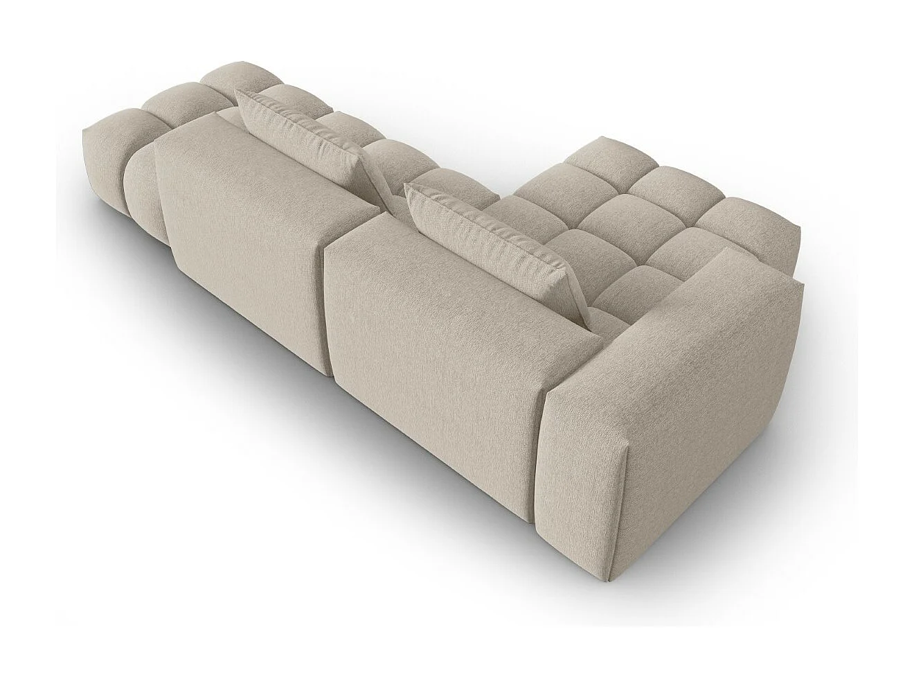 CXL by Christian Lacroix - 4-Sitzer modulares Ecksofa links "Lorella" Sitzer aus strukturiertem Stoff sand - 265x145x70cm