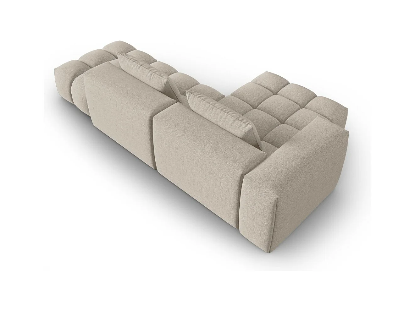 CXL by Christian Lacroix - Canapé d'angle gauche modulable "Lorella" 4 places en tissu structurel le sable - 265x145x70cm
