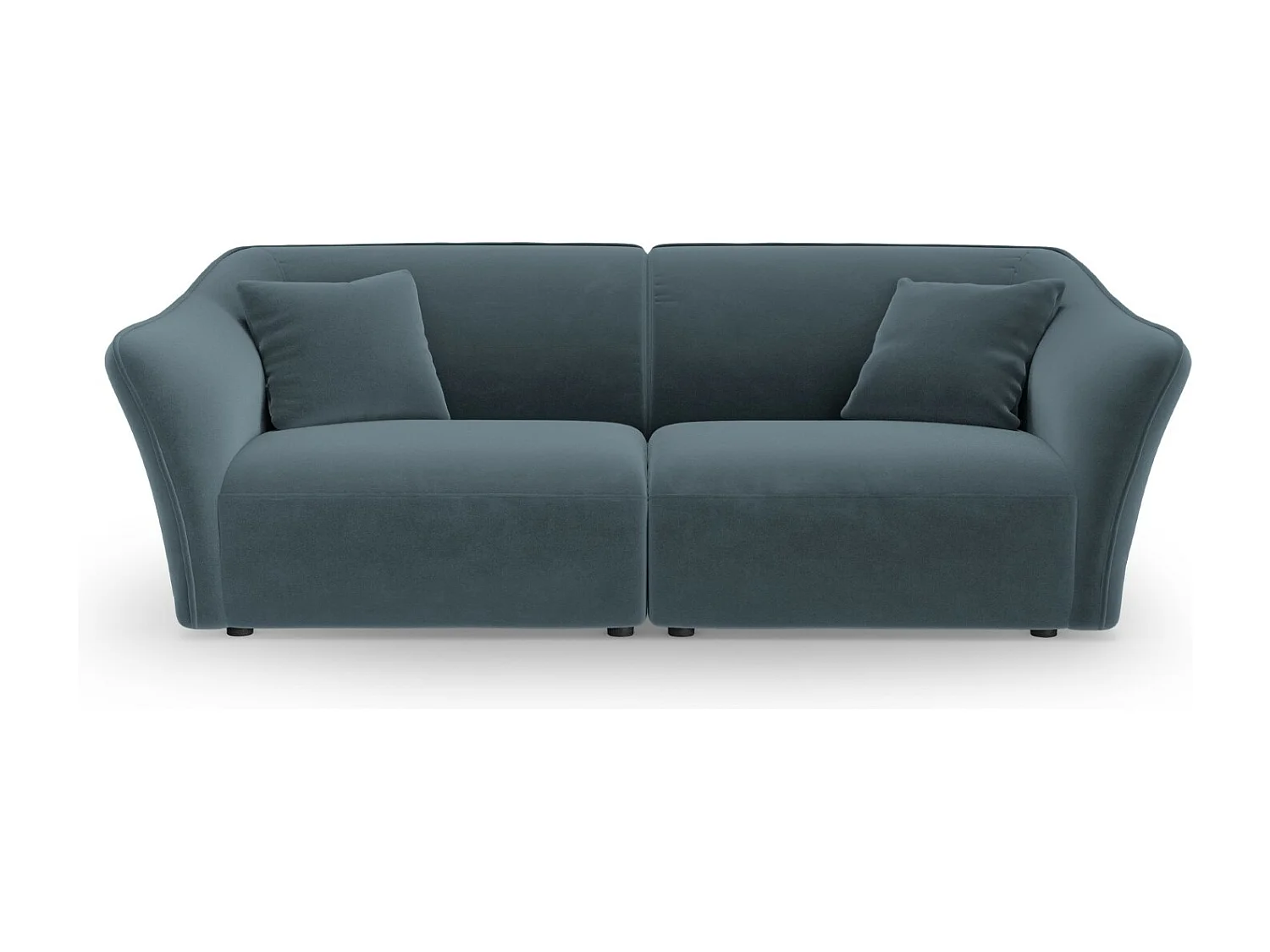 Cosmopolitan Design - Canapé modulable "Tokyo" 3 places en velours bleu pastel - 206x102x79cm