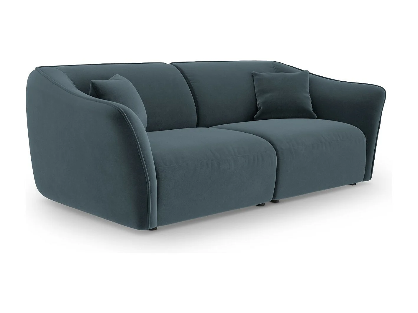 Cosmopolitan Design - Canapé modulable "Tokyo" 3 places en velours bleu pastel - 206x102x79cm