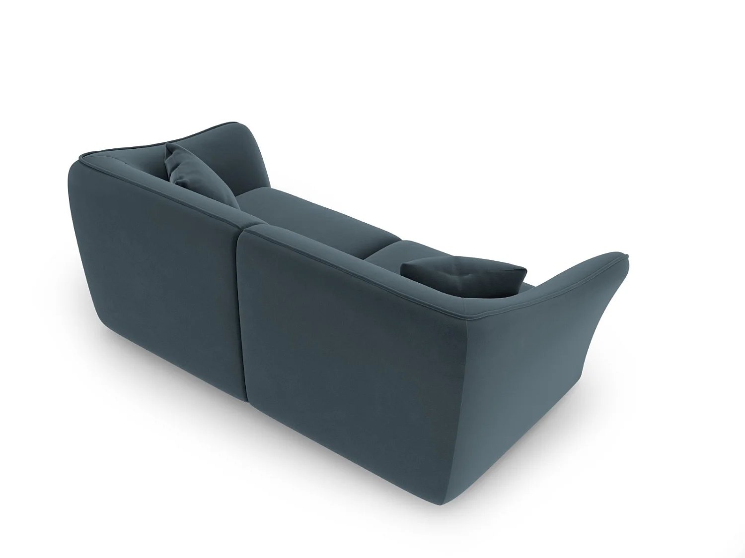 Cosmopolitan Design - Canapé modulable "Tokyo" 3 places en velours bleu pastel - 206x102x79cm