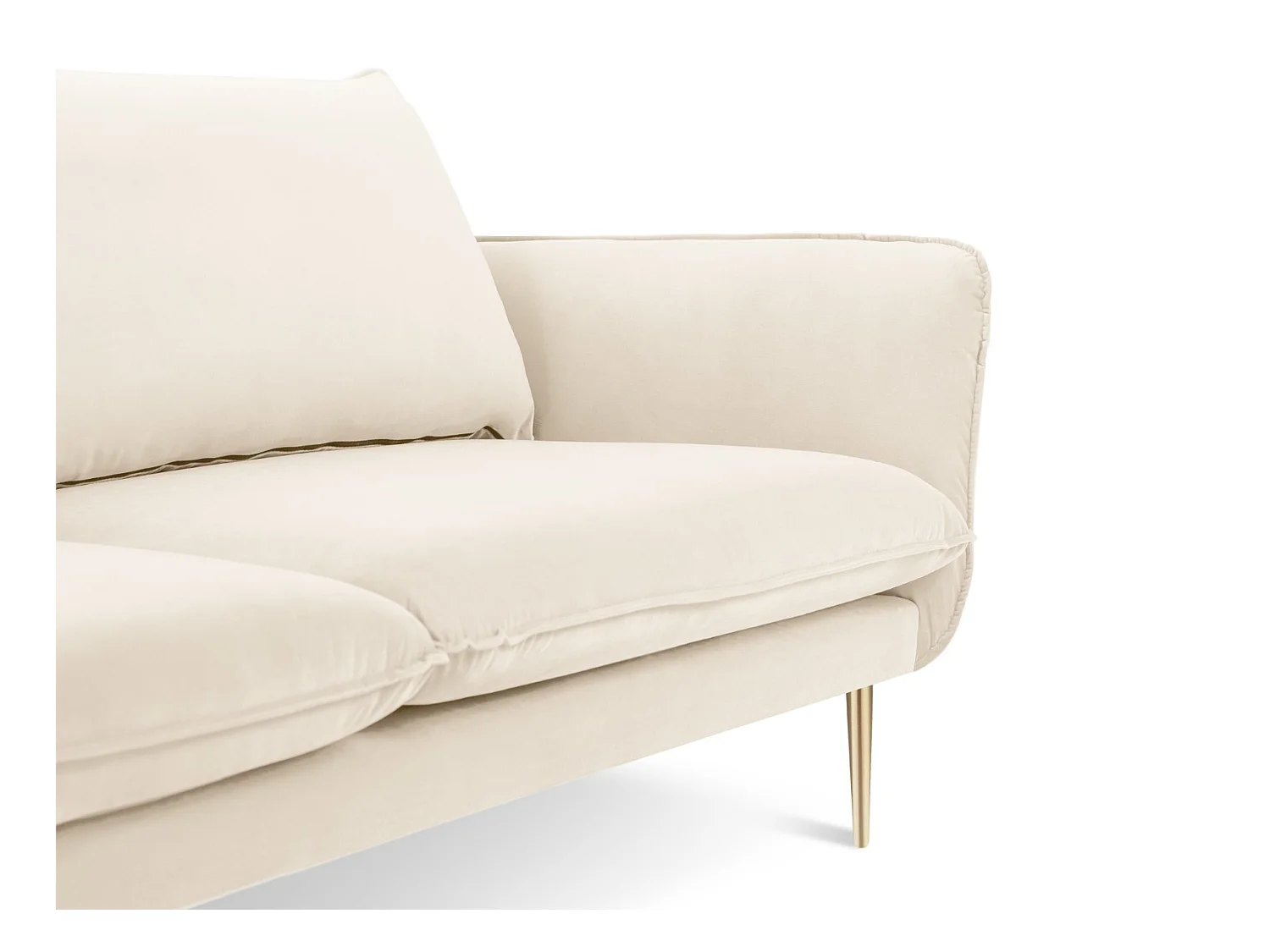 Cosmopolitan Design - Canapé "Vienna" 2 places en velours beige clair - 160x92x95cm