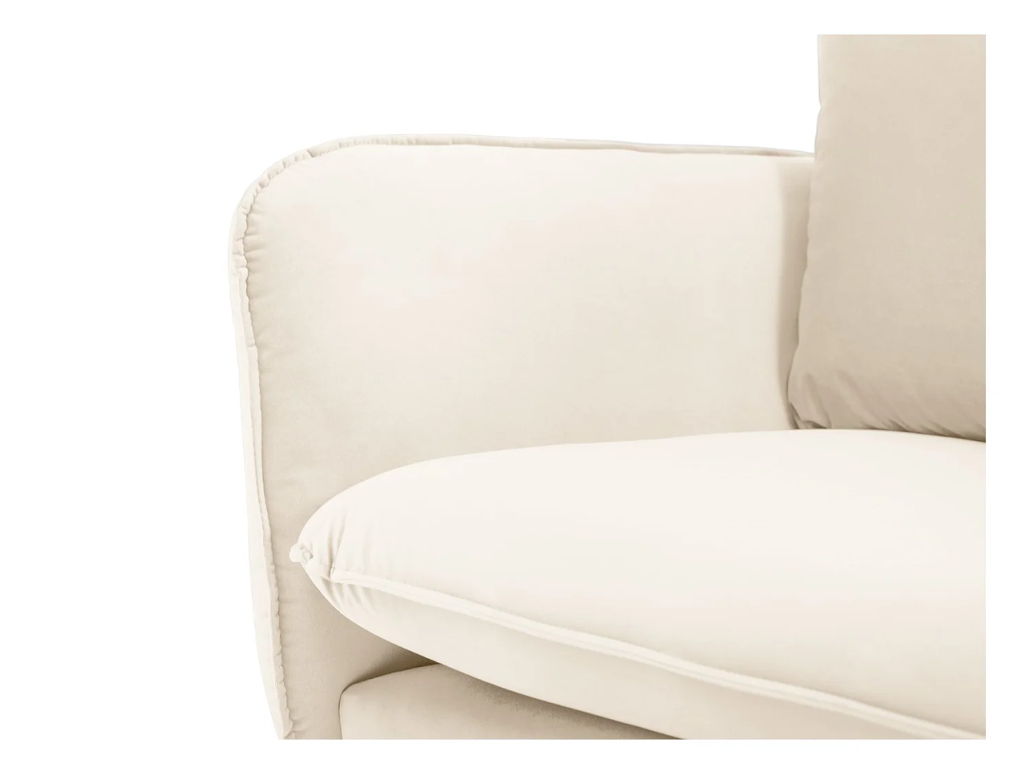 Cosmopolitan Design - Canapé "Vienna" 2 places en velours beige clair - 160x92x95cm