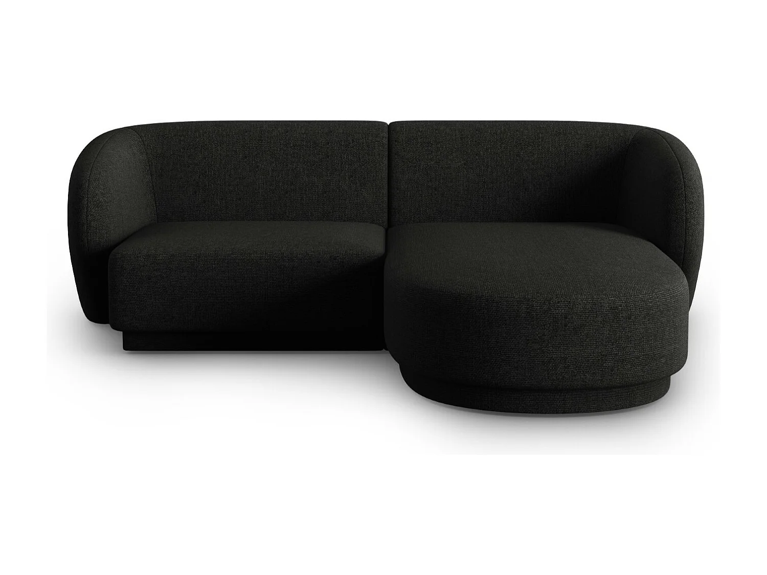 CXL by Christian Lacroix - Narożnik prawy panoramiczny, "Lionel" 3 miejsca szenil, czarny melanż - 188x155x74cm