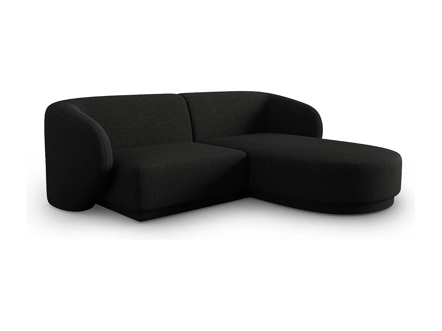 CXL by Christian Lacroix - Narożnik prawy panoramiczny, "Lionel" 3 miejsca szenil, czarny melanż - 188x155x74cm