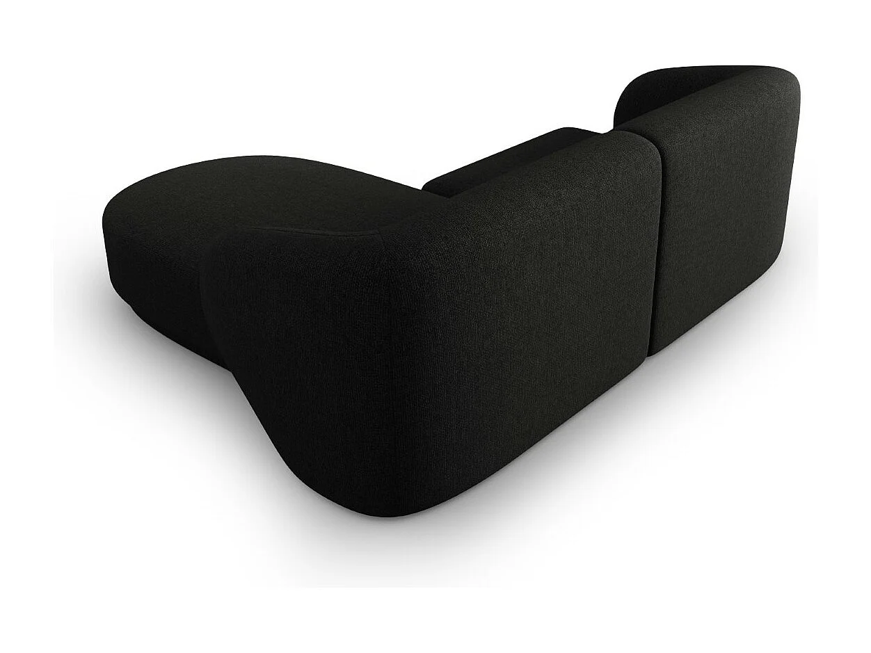 CXL by Christian Lacroix - Narożnik prawy panoramiczny, "Lionel" 3 miejsca szenil, czarny melanż - 188x155x74cm