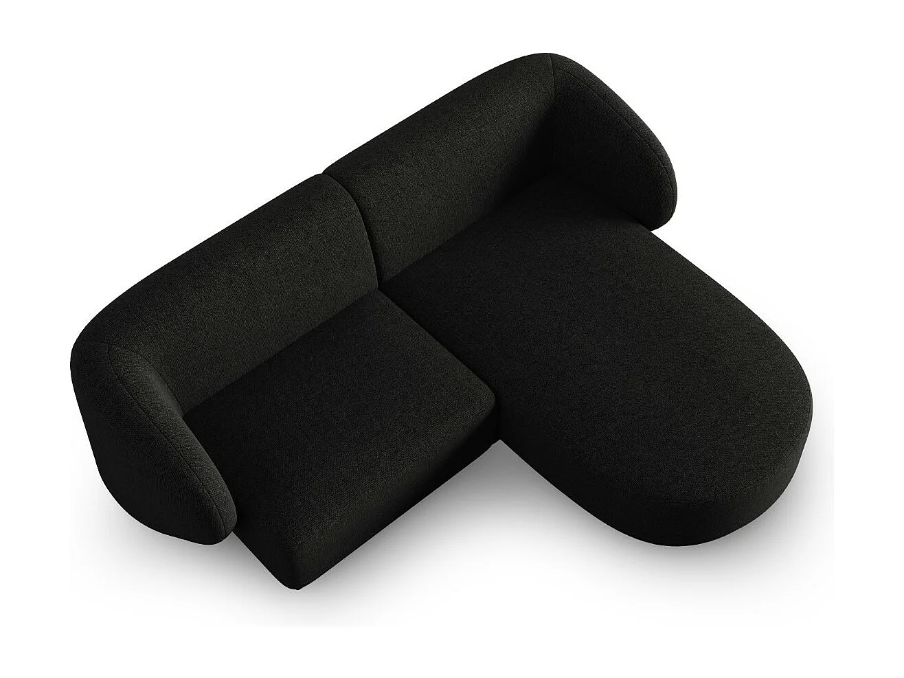 CXL by Christian Lacroix - Narożnik prawy panoramiczny, "Lionel" 3 miejsca szenil, czarny melanż - 188x155x74cm