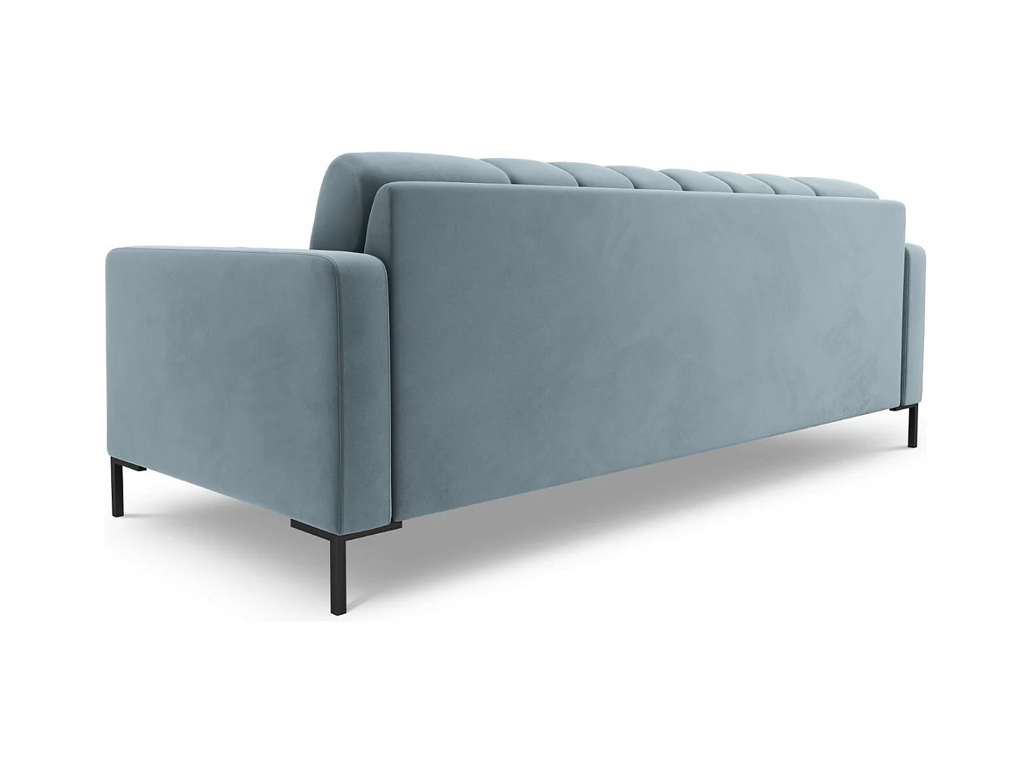 Cosmopolitan Design - Sofá "Bali" 4 plazas de terciopelo azul claro - 217x92x75cm