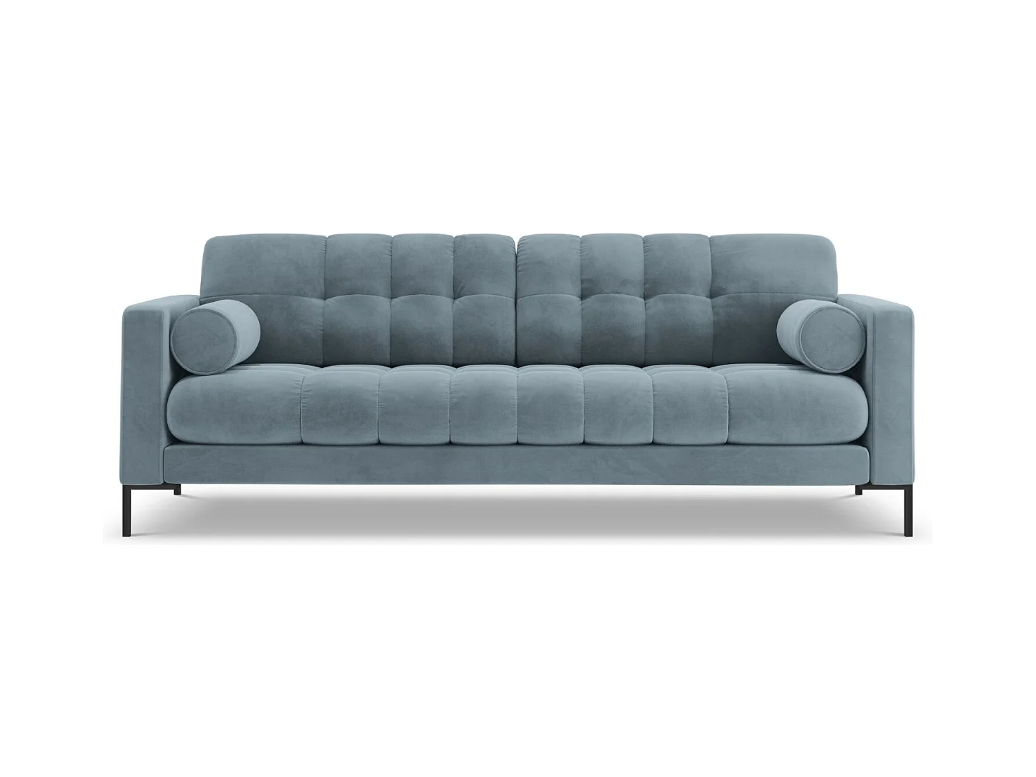 Cosmopolitan Design - Canapé "Bali" 4 places en velours bleu clair - 217x92x75cm