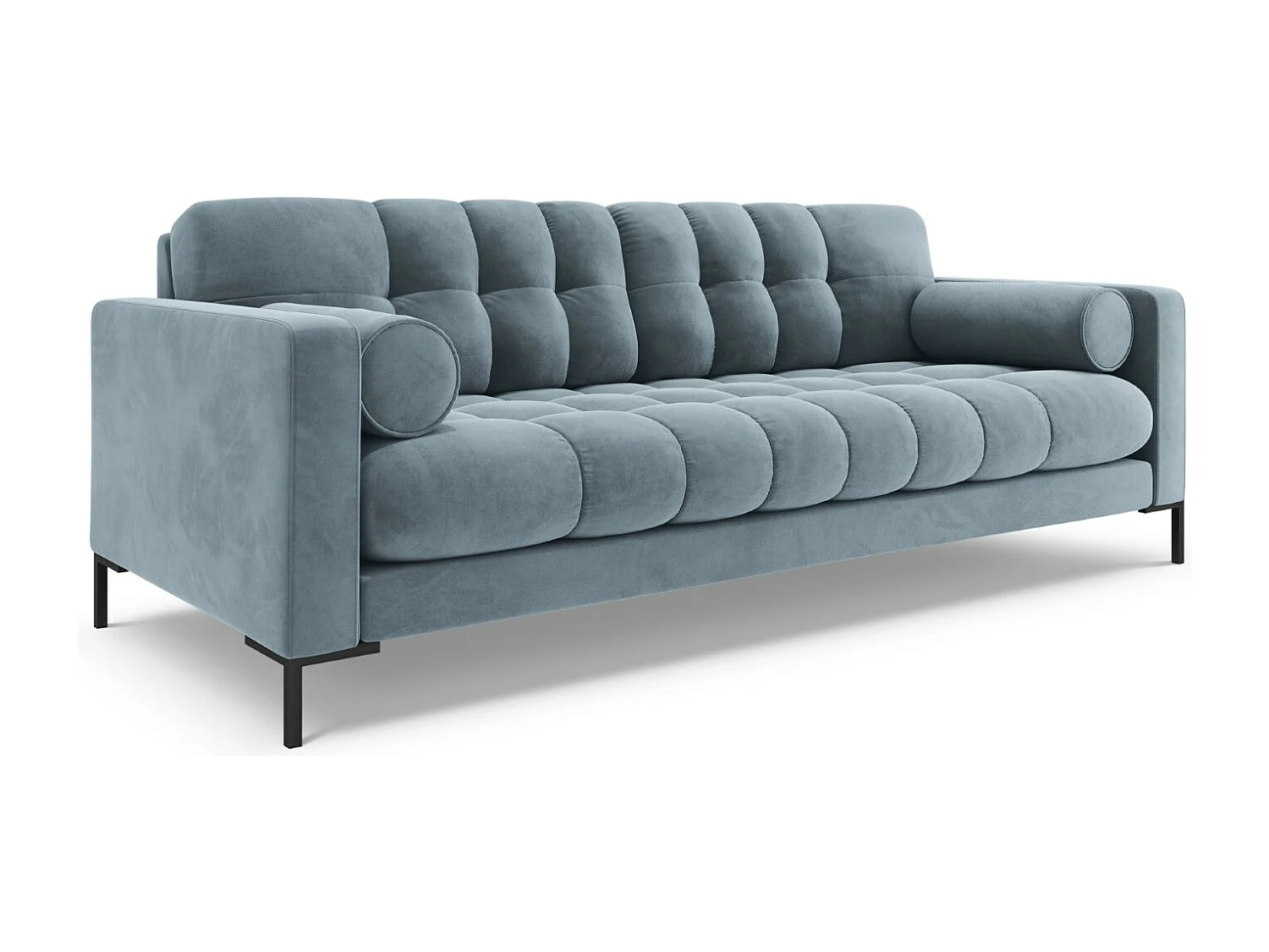 Cosmopolitan Design - Sofá "Bali" 4 lugares em veludo azul claro - 217x92x75cm