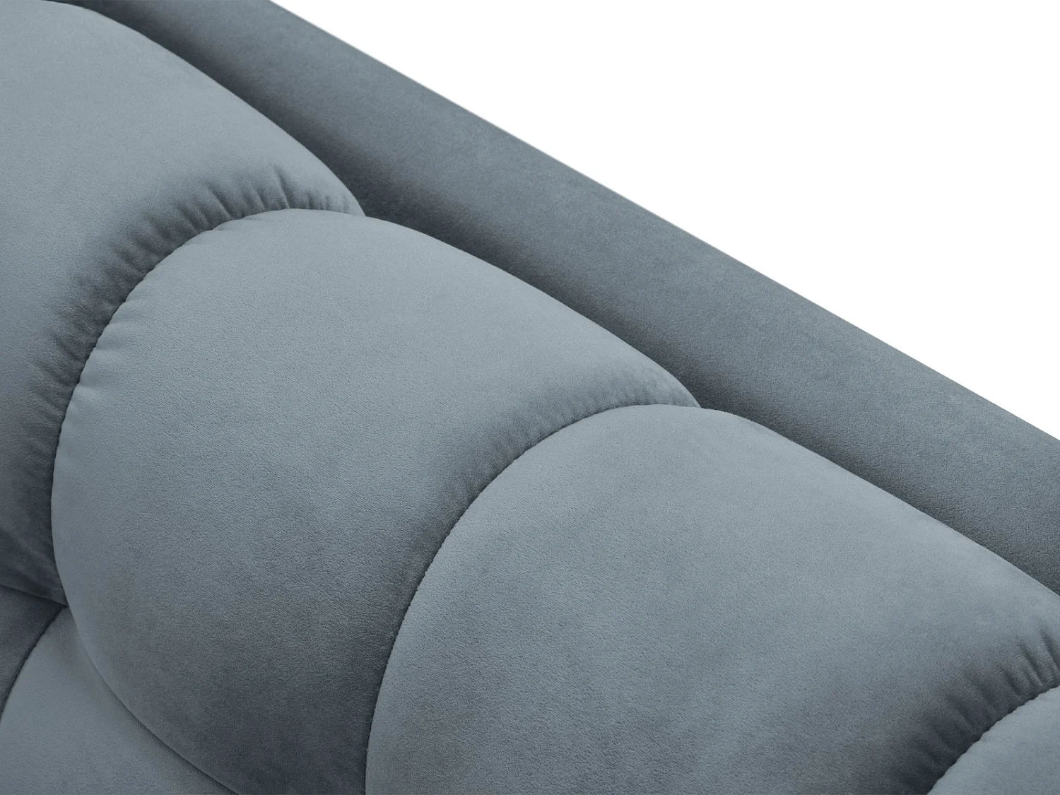 Cosmopolitan Design - Sofá "Bali" 4 lugares em veludo azul claro - 217x92x75cm