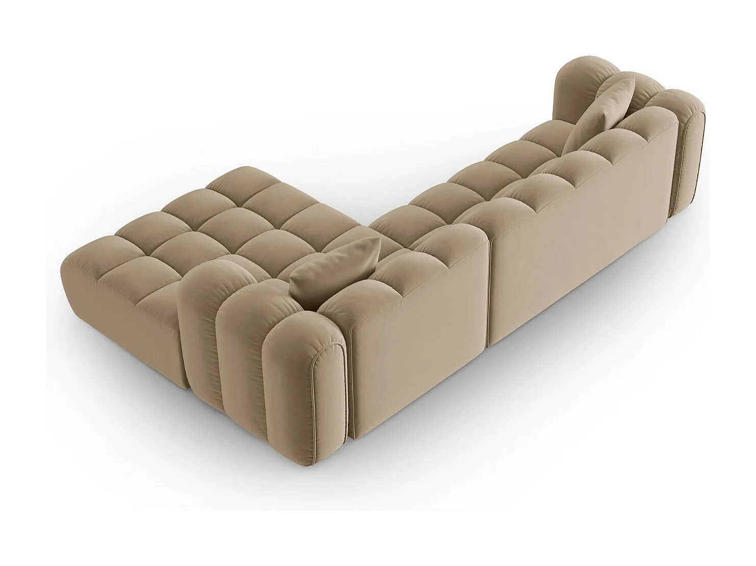 CXL by Christian Lacroix - Narożnik prawy panoramiczny, "Clotilde" 4 miejsca welur, piasek - 306x190x70cm